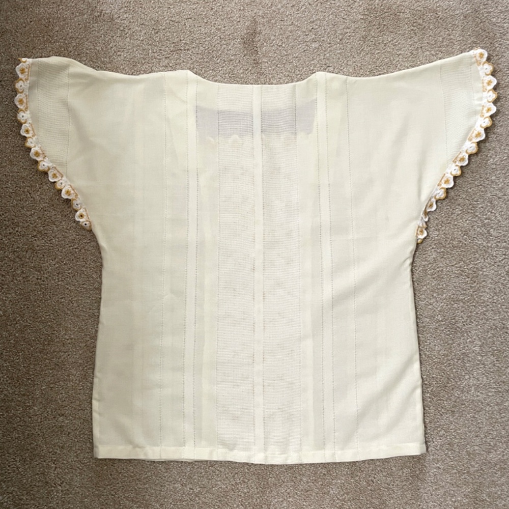 Hand Crafted Cream and Gold Blouse from vintage textiles - Picture 5 of 11